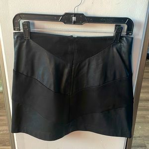 Forever 21 Black Leather & Suede Stripe Mini Skirt